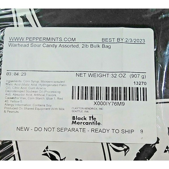 WARHEAD SOUR CANDY 2LBS, from Black Tie Mercantile - Picture 7 of 7